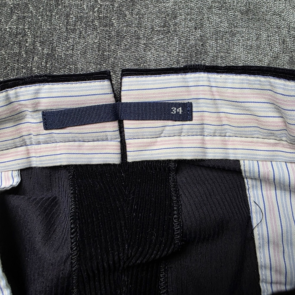 Incotex Brando Cashmere Cotton Corduroy Trousers Cashco Pants Navy Blue Size 34 - Picture 7 of 14